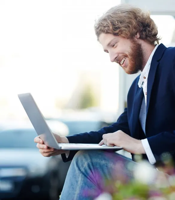 Business owner using a laptop