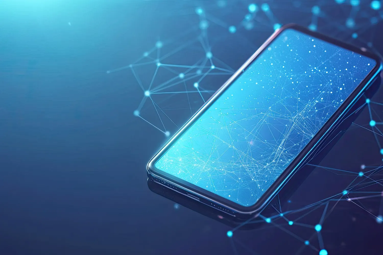 Illustration of a smartphone connected to a network