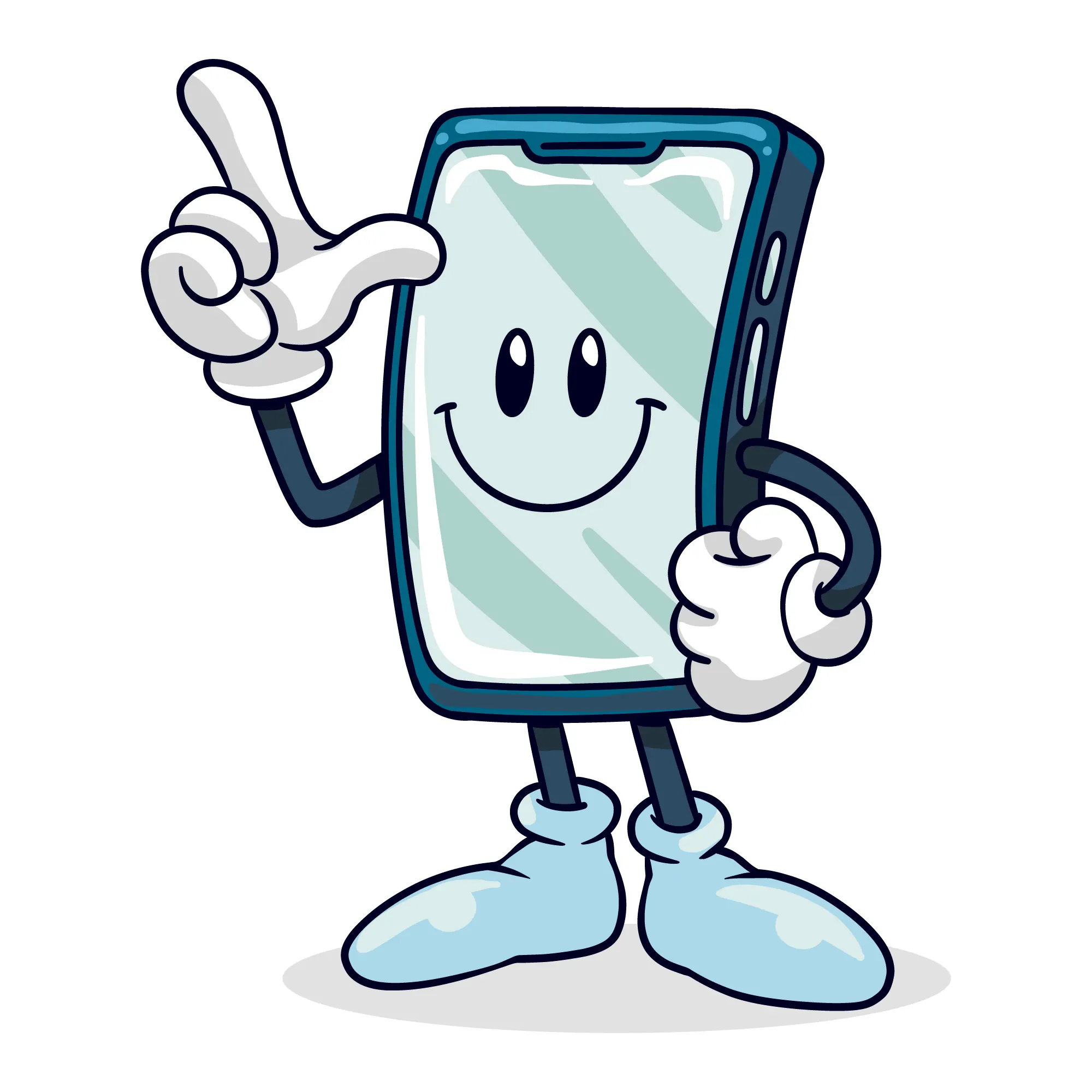 Illustration of a mobile phone and connected network